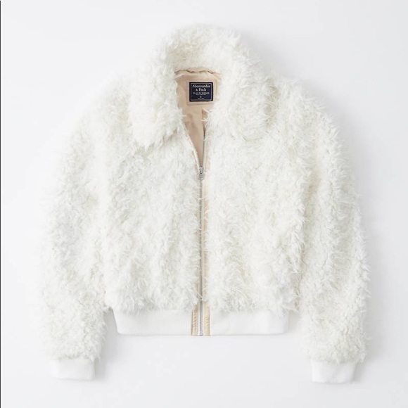 Abercrombie & Fitch Tops - Abercrombie & Fitch Cropped Faux Fur Bomber Jacket